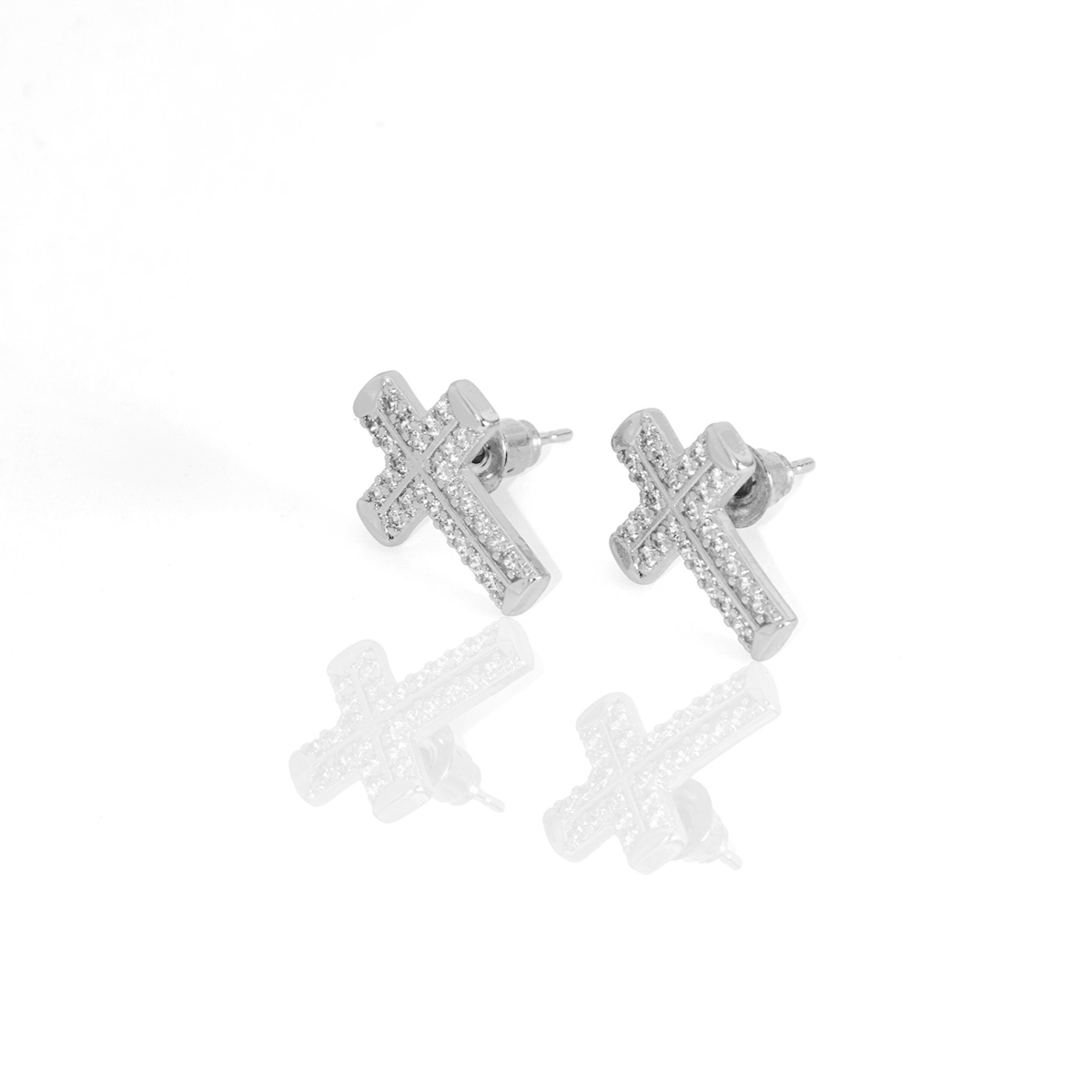 Brinco Cruz Banhado Cravejada