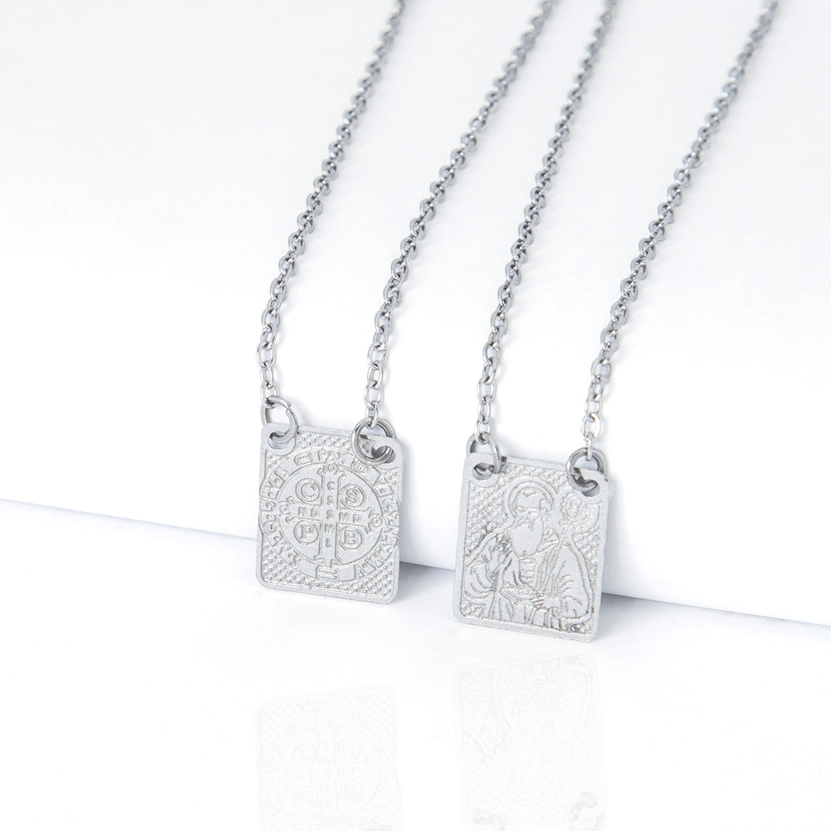 Escapulário São Bento em Aço Inox