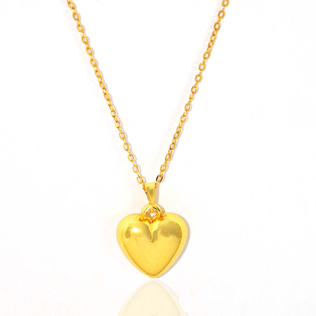 Kit Colar, Brinco e Pulseira Doce Coração Dourado