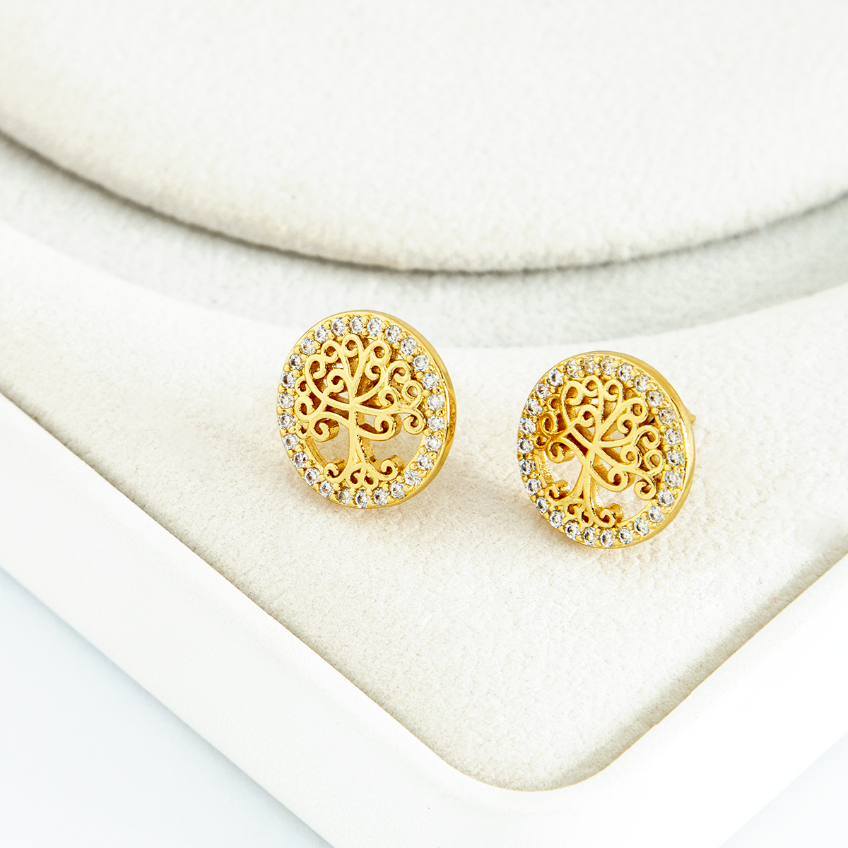 Brinco Arvore Cravejado Banhado