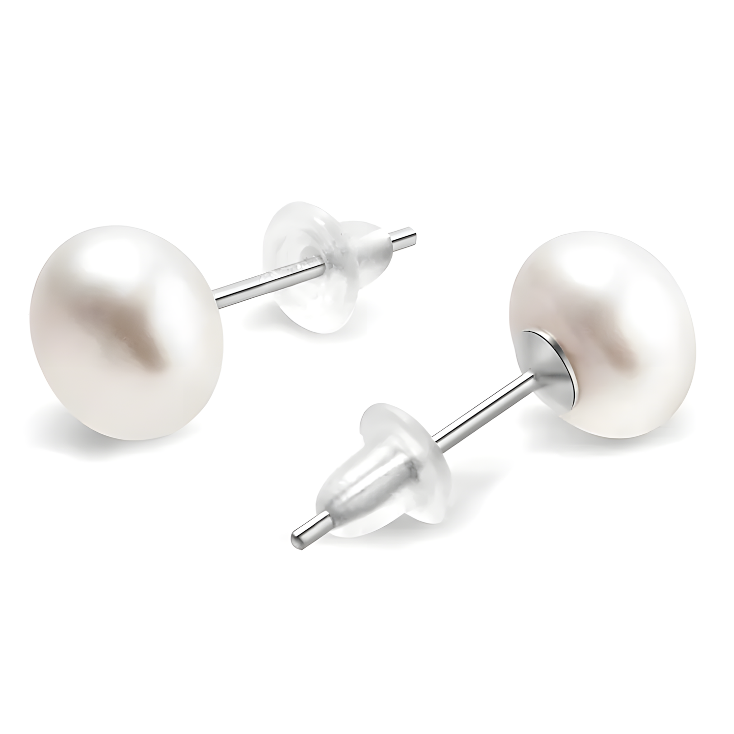 Brinco Pérola 10mm, Pino Aço Inoxidável