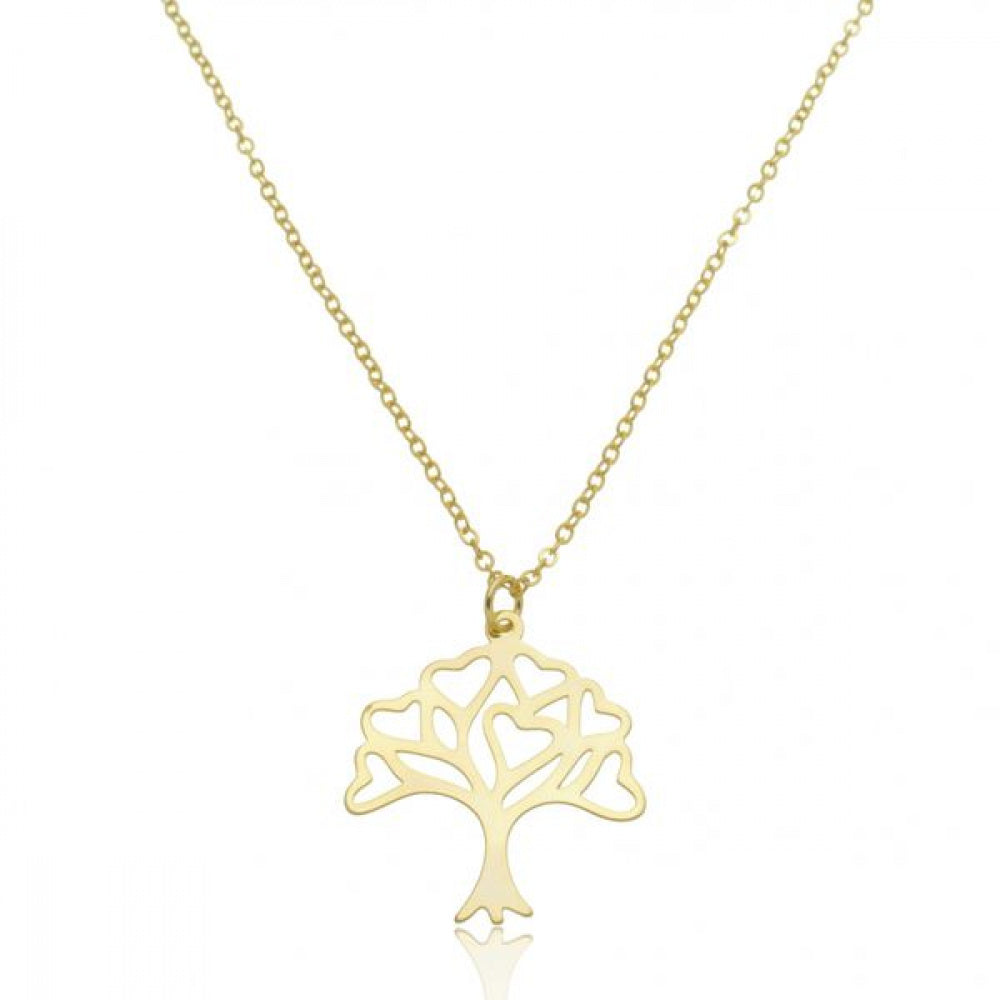 Colar Árvore Vazada Banhada a Ouro 18k