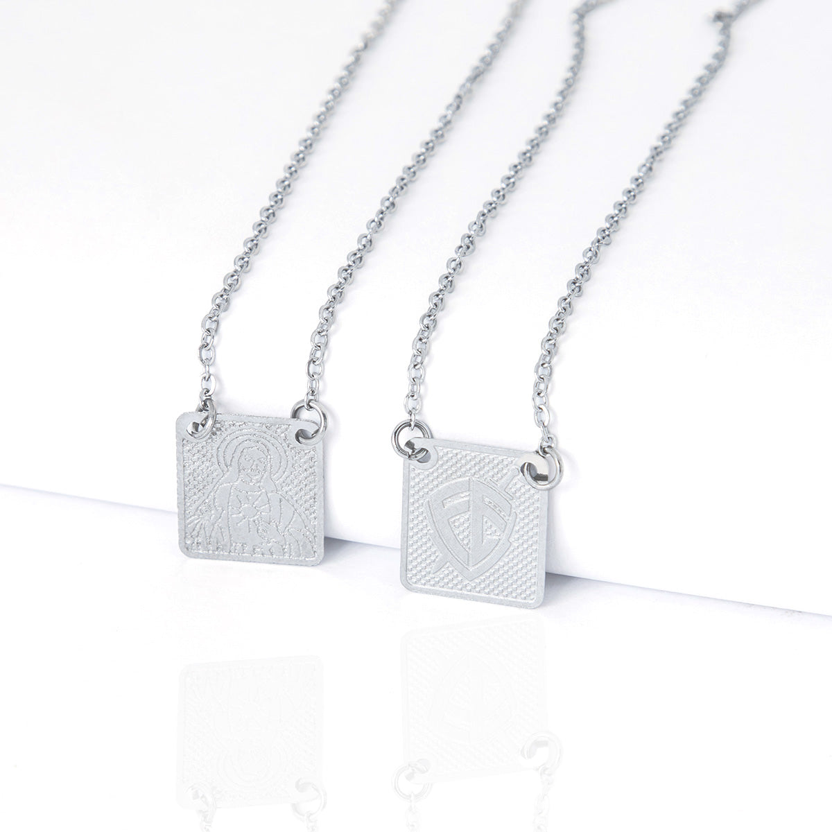 Escapulário Fé Em Jesus Cristo De Aço Inox