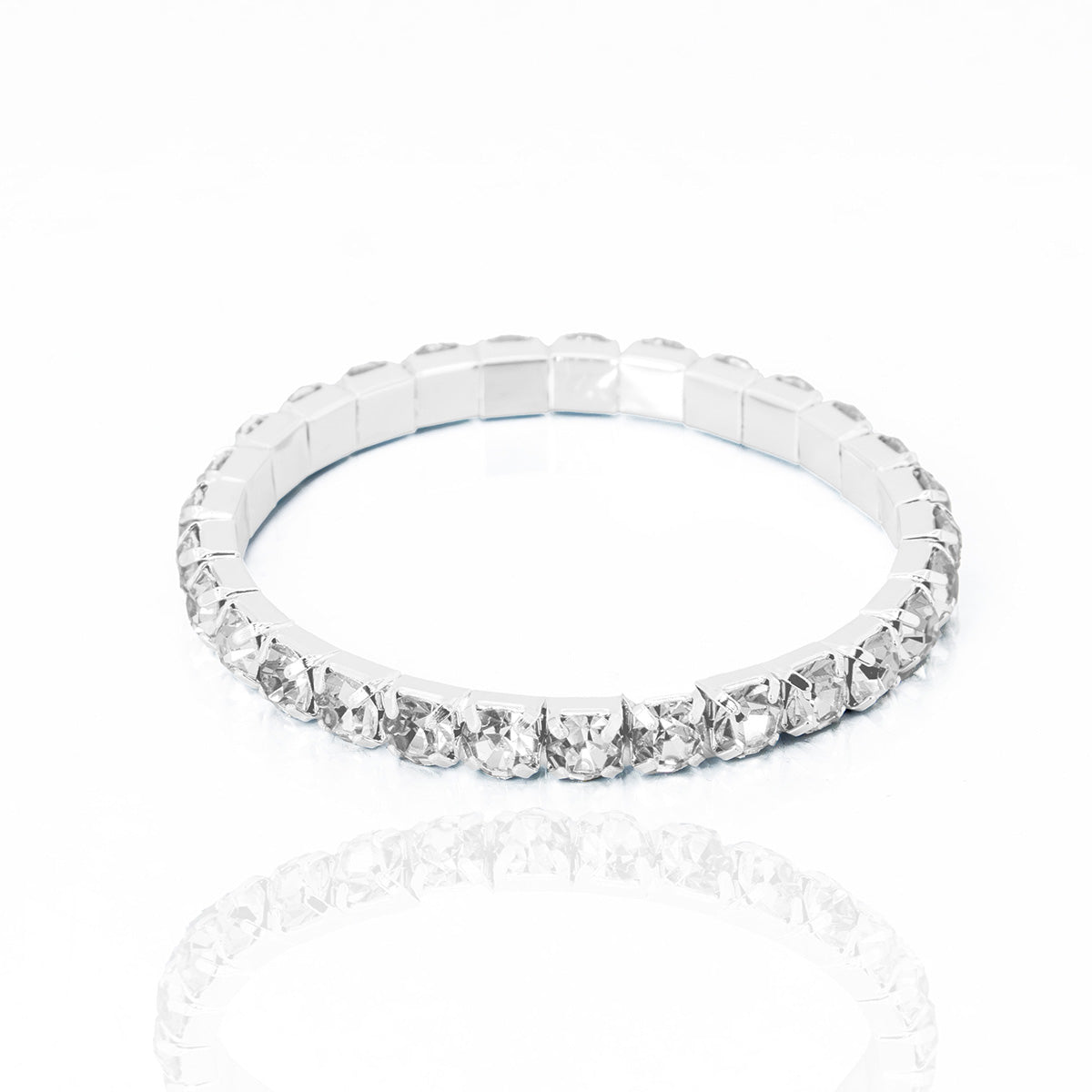 Pulseira Riviera Com Ajuste de Elastico Banhado Ouro 18K e Prata