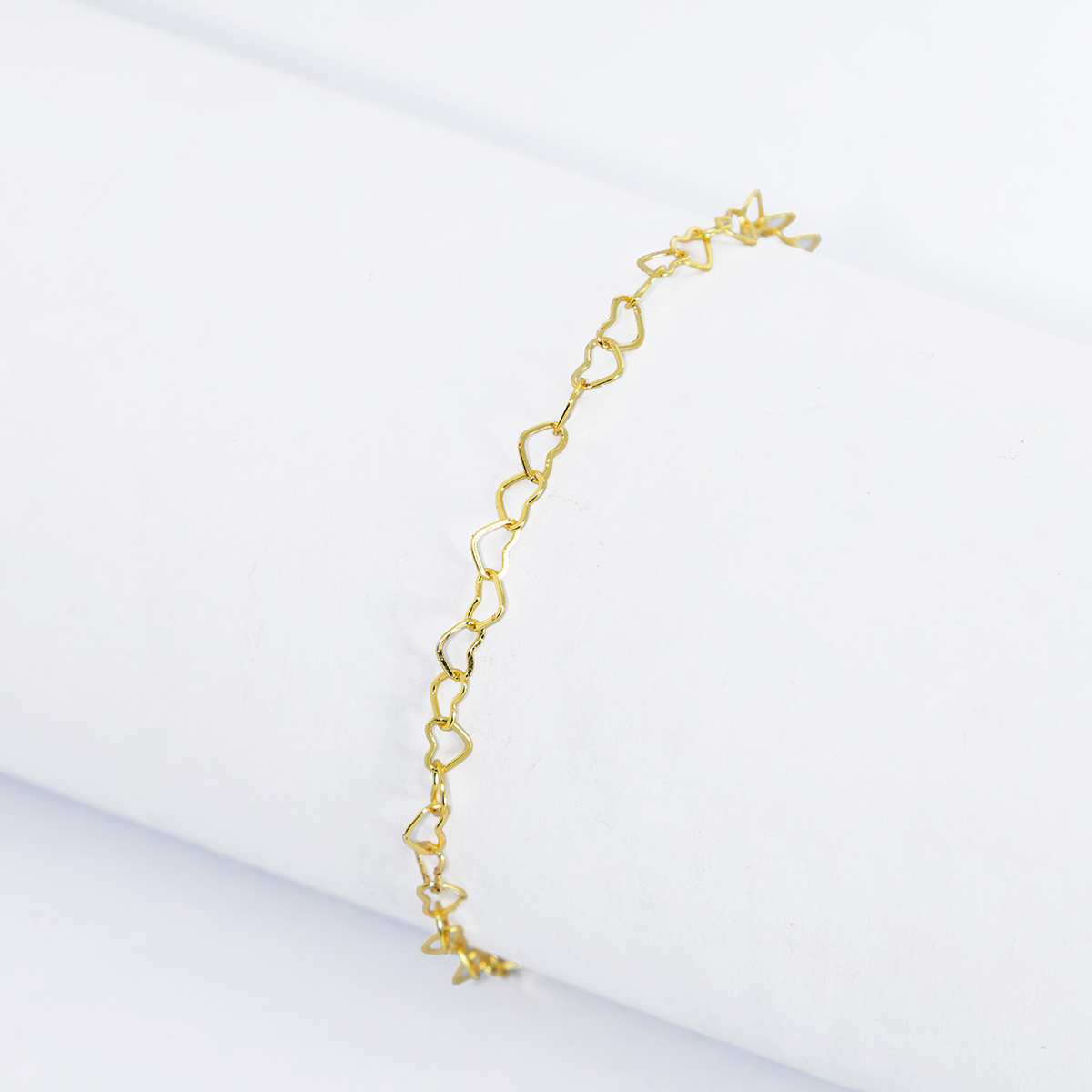 Pulseira Elos Coração Vazado Banhado