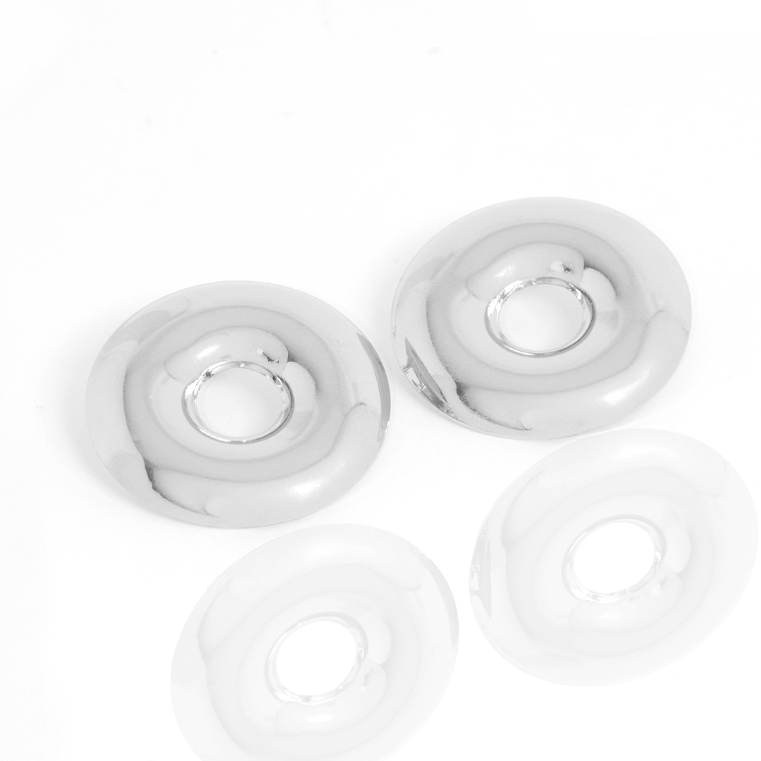 Brinco Donut Metálico Espelhado Banhado