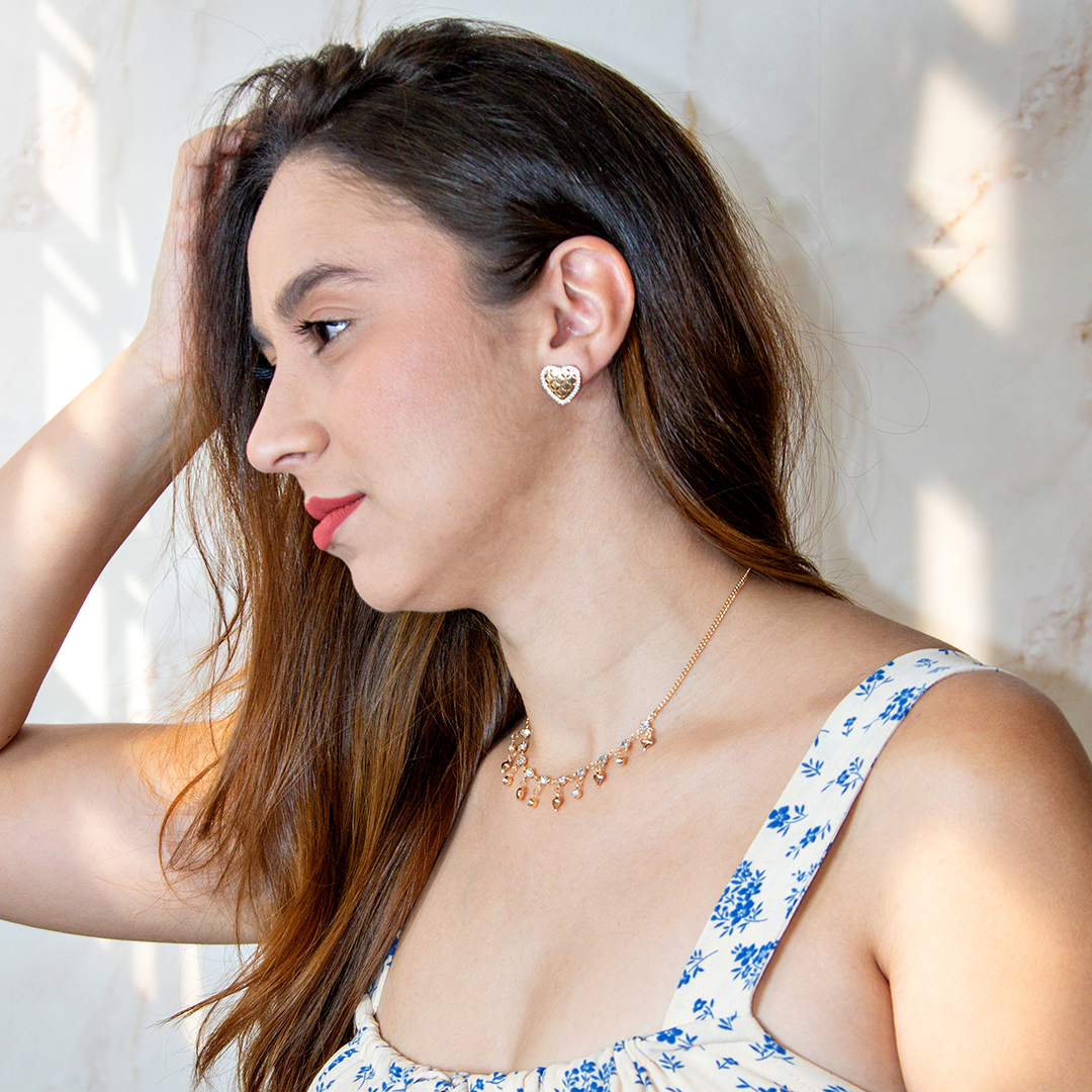 Brinco Coração Delicado Luxo Banhado