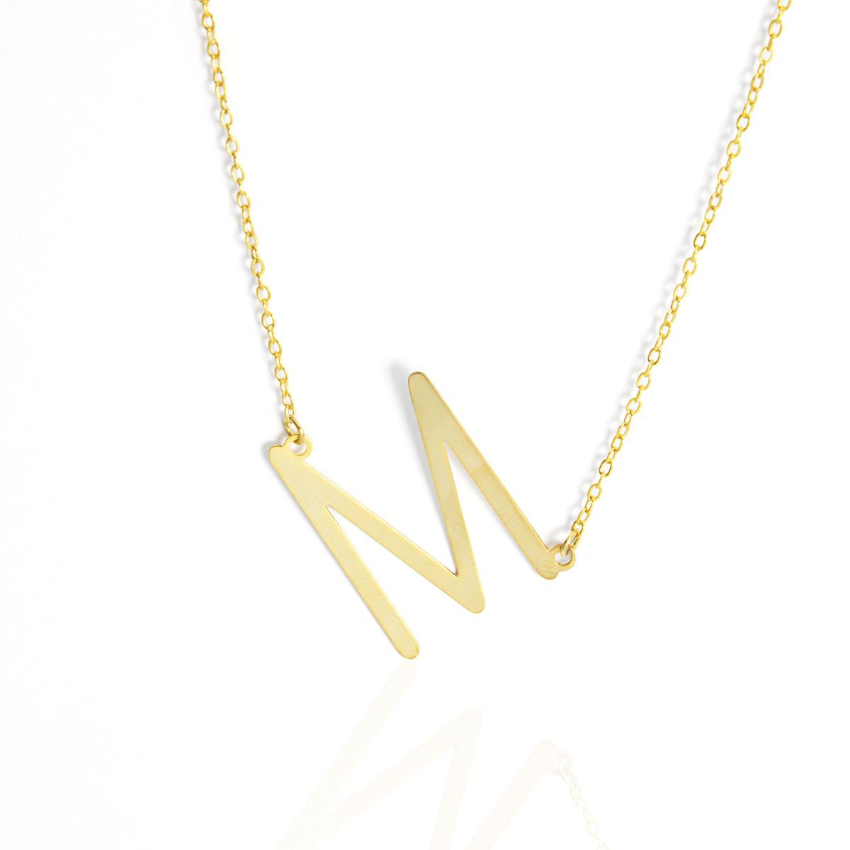 Colar Inicial de Letra Banhado em Ouro 18K