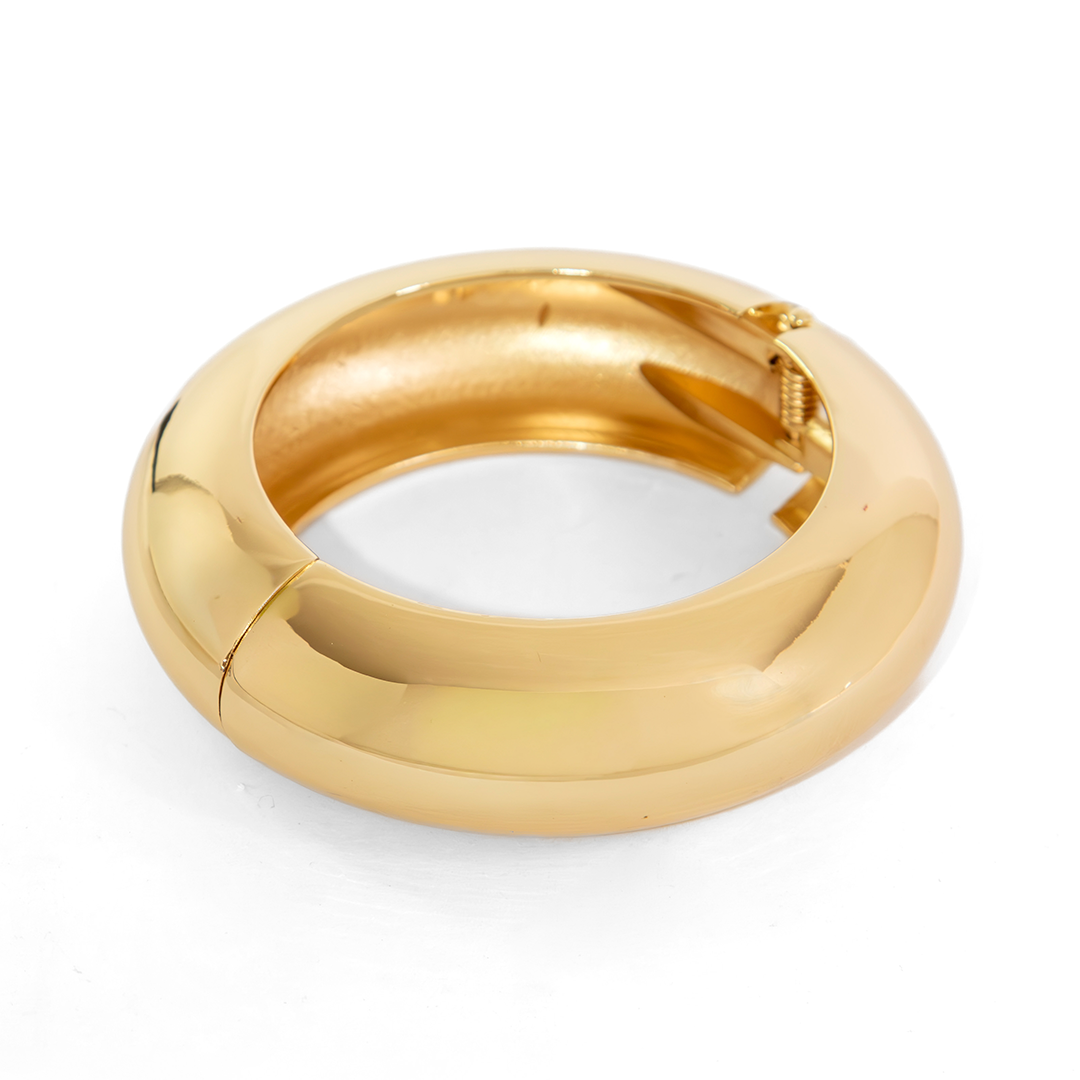 Bracelete Design Oval Liso Banhado