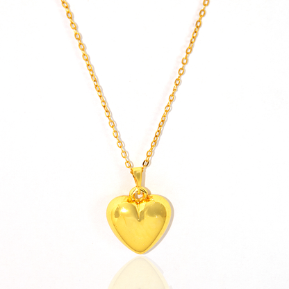 Colar com Pingente de Coração Grande Banhado a Ouro 18k