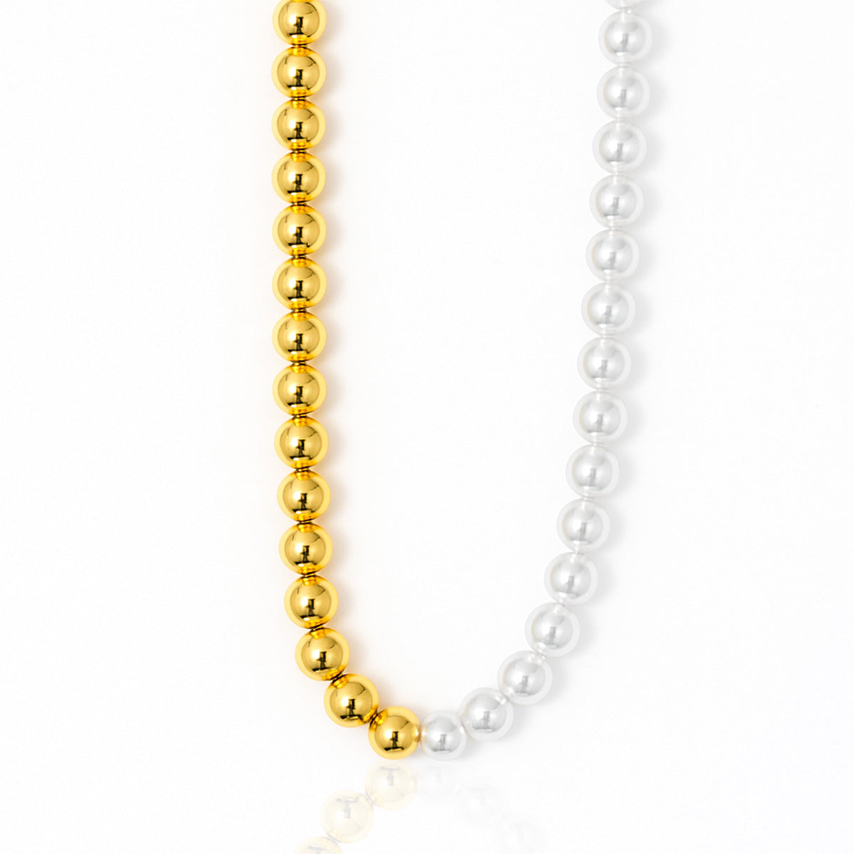 Colar com Perola e Bolinhas Lisa