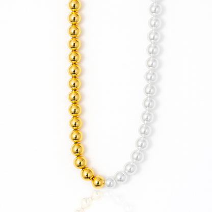 Colar com Perola e Bolinhas Lisa