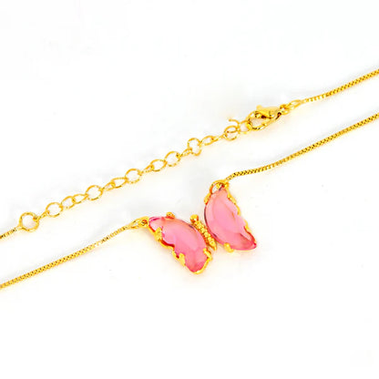 Conjunto Colar e Brinco Borboleta Quatzo