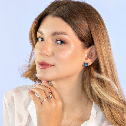 Anel Cristais Artificiais  Iolita Banhado