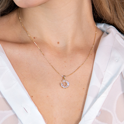 Conjunto Brilho Floral Cravejado Banhado