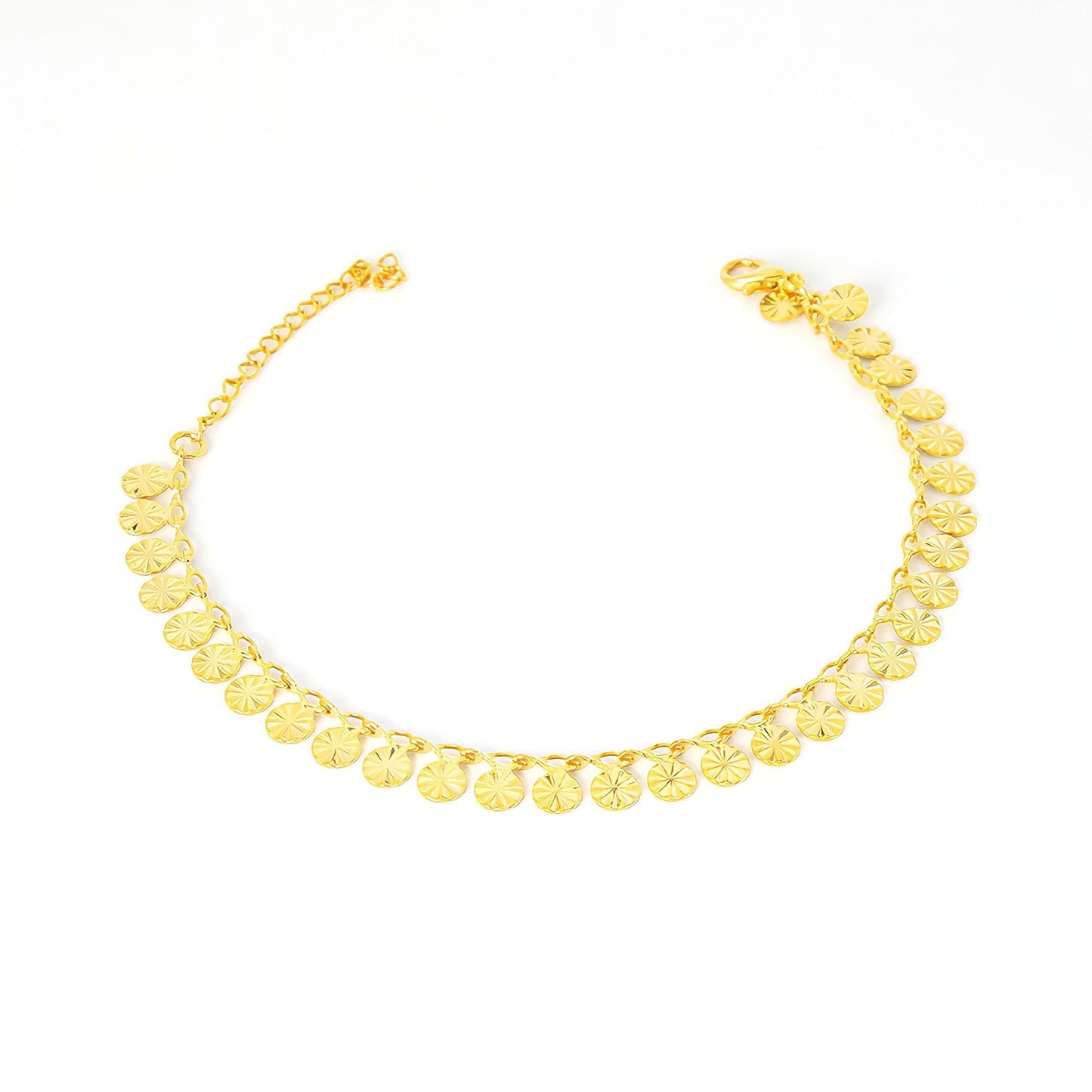 Pulseira Pingente Medalhinhas Banhado em Ouro 18K