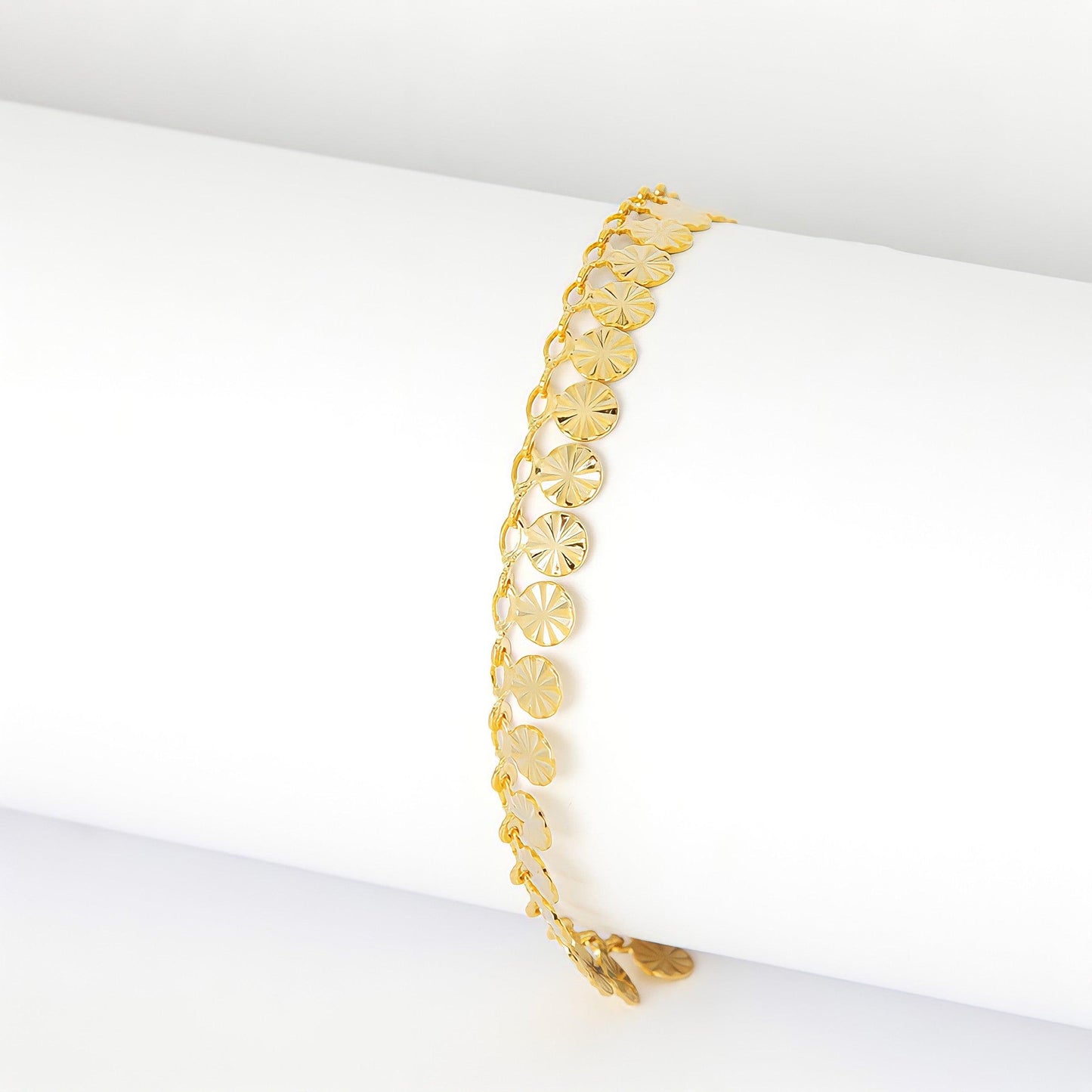 Pulseira Pingente Medalhinhas Banhado em Ouro 18K