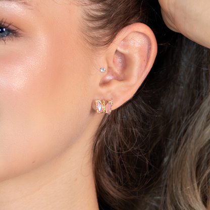 Conjunto Colar e Brinco Borboleta Quatzo