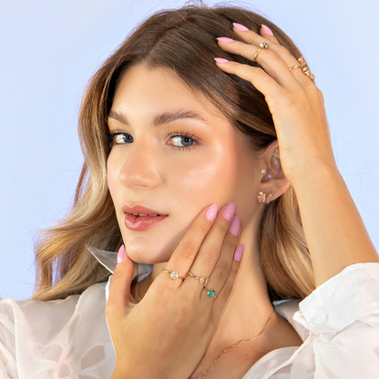 Anel Cristais Artificiais  Iolita Banhado