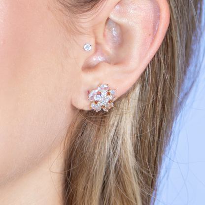 Conjunto Flor de Luz Cravejado Banhado