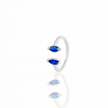 Anel Cristais Artificiais Gota Sodalita Banhado