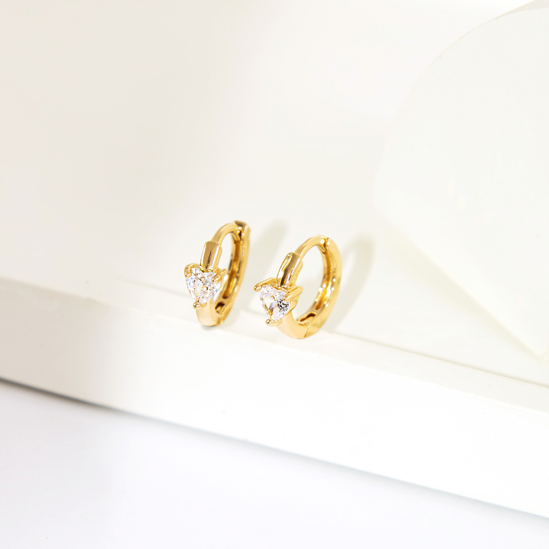 Brinco Argola Click Coração Banhado