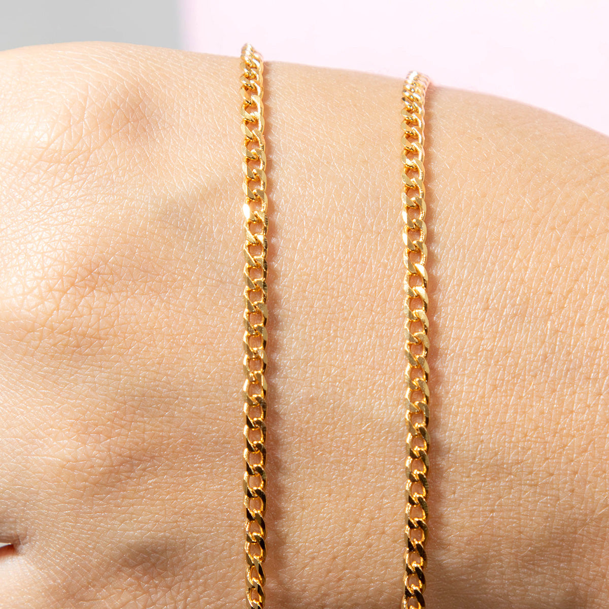 Corrente Grume Curta 0.80 Banhado em Ouro 18K