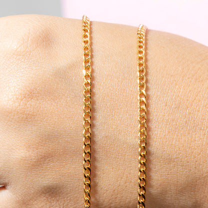 Corrente Grume Curta 0.80 Banhado em Ouro 18K