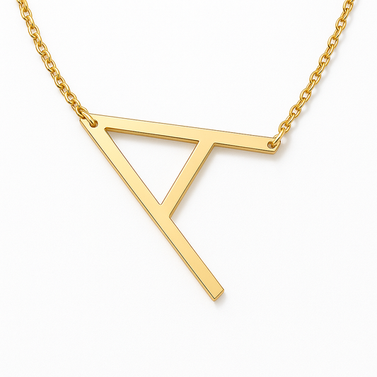 Colar Inicial de Letra Banhado em Ouro 18K