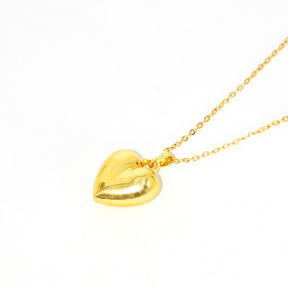 Colar com Pingente de Coração Grande Banhado a Ouro 18k