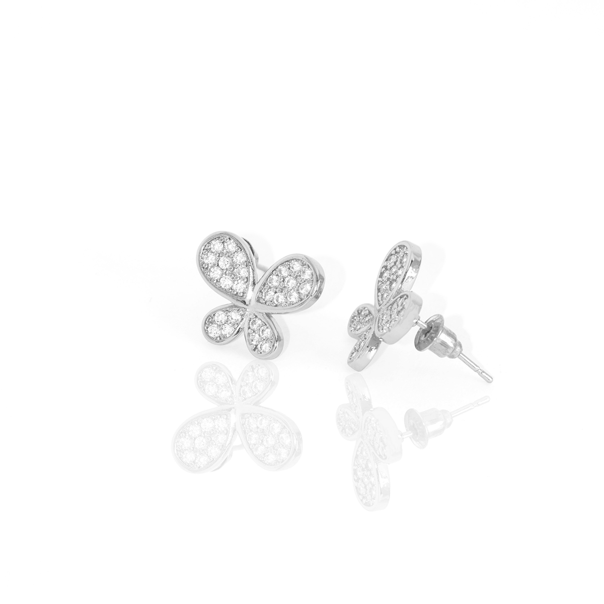 Brinco Borboleta Luz Cravejada Banhado