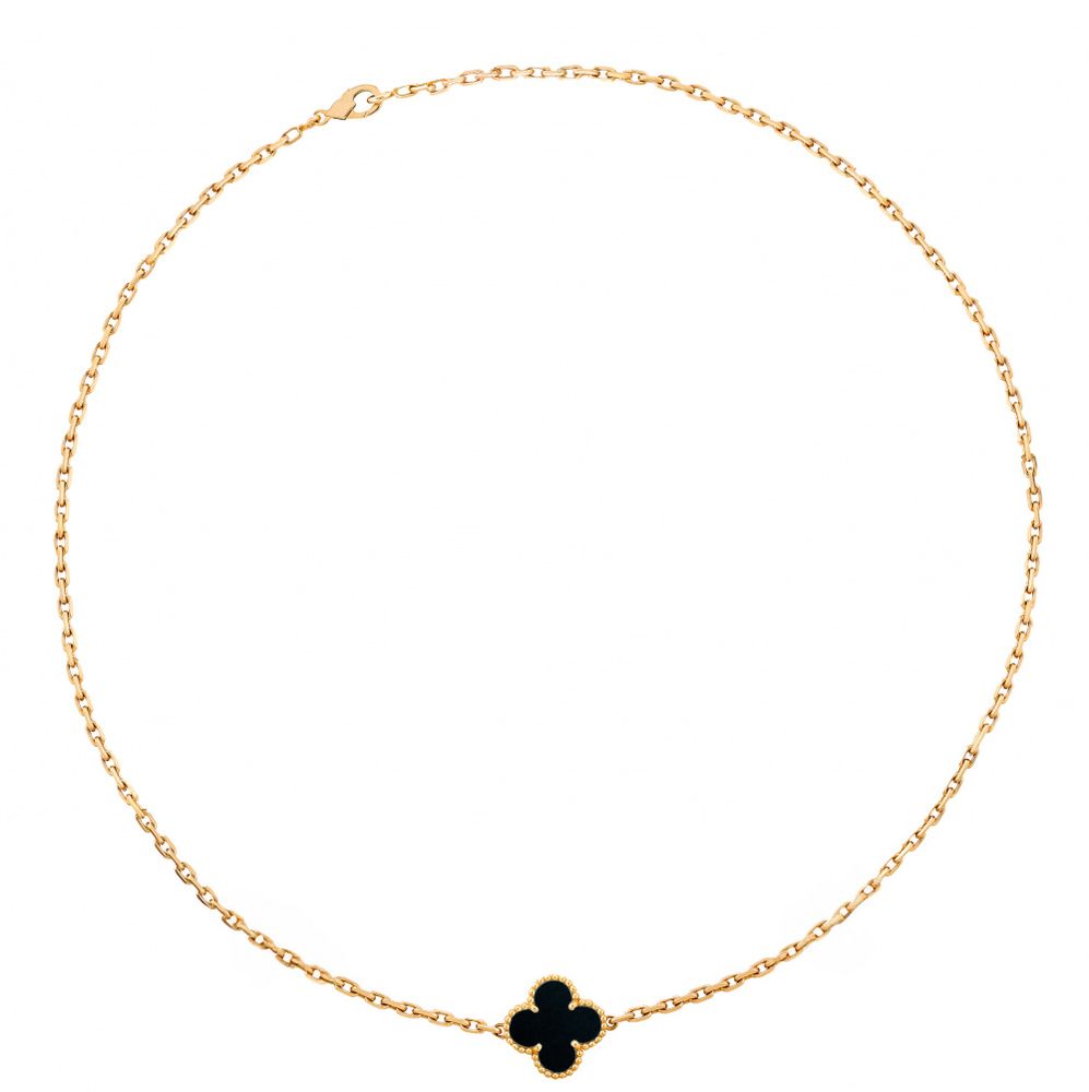 Colar Virginia Trevo Madrepérola Preto | Banhado a Ouro 18K