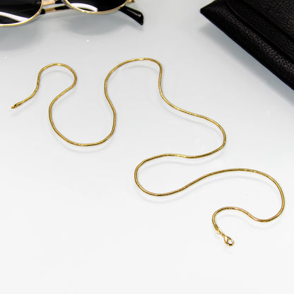 Colar Rabo de Rato 2mm Banhado em Ouro 18K