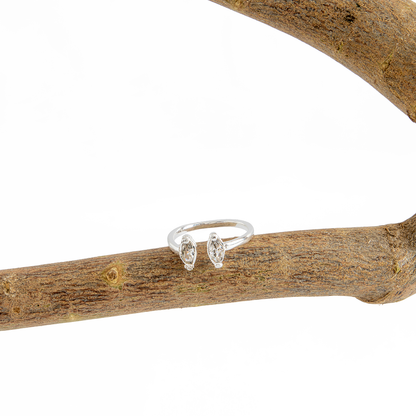 Anel Cristais Artificiais Gota Banhado