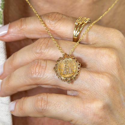 Colar Medalha Oval Nossa Senhora Aparecida