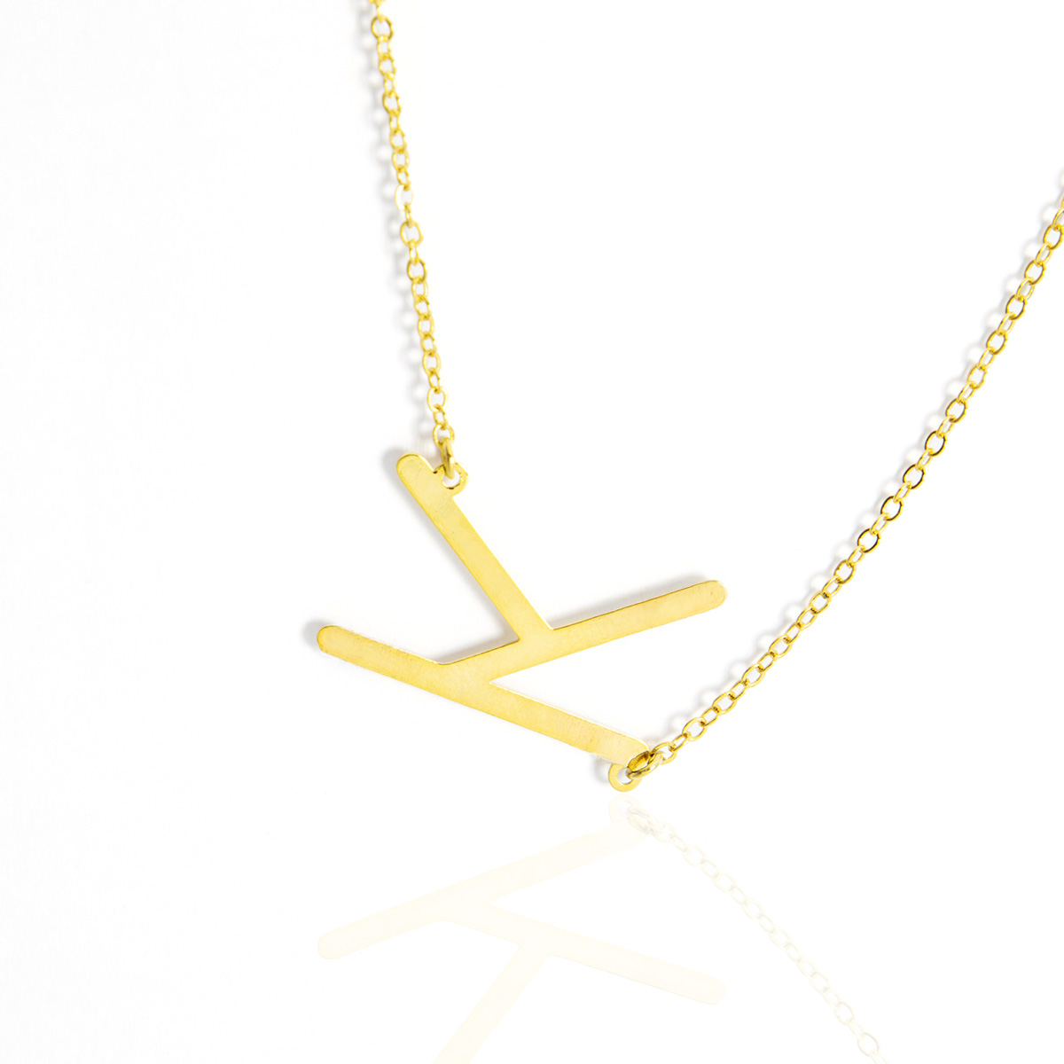 Colar Inicial de Letra Banhado em Ouro 18K