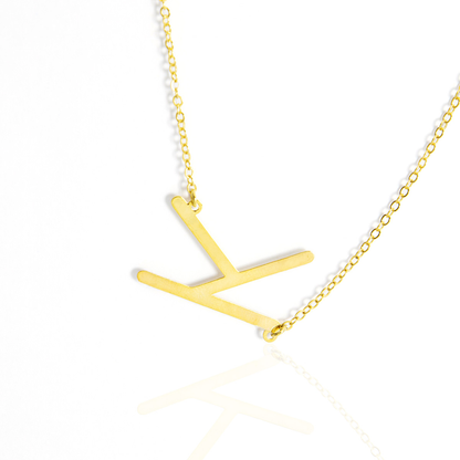 Colar Inicial de Letra Banhado em Ouro 18K