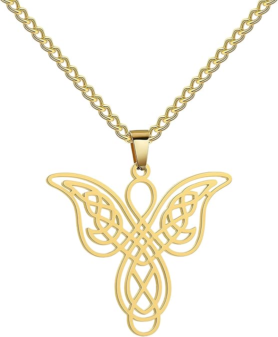 Colar Pingente Anjo Vazado | Banhado a Ouro 18k