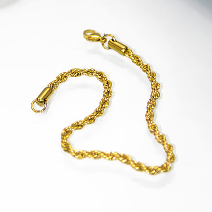 Pulseira Cordão Trançado Banhado em Ouro 18K