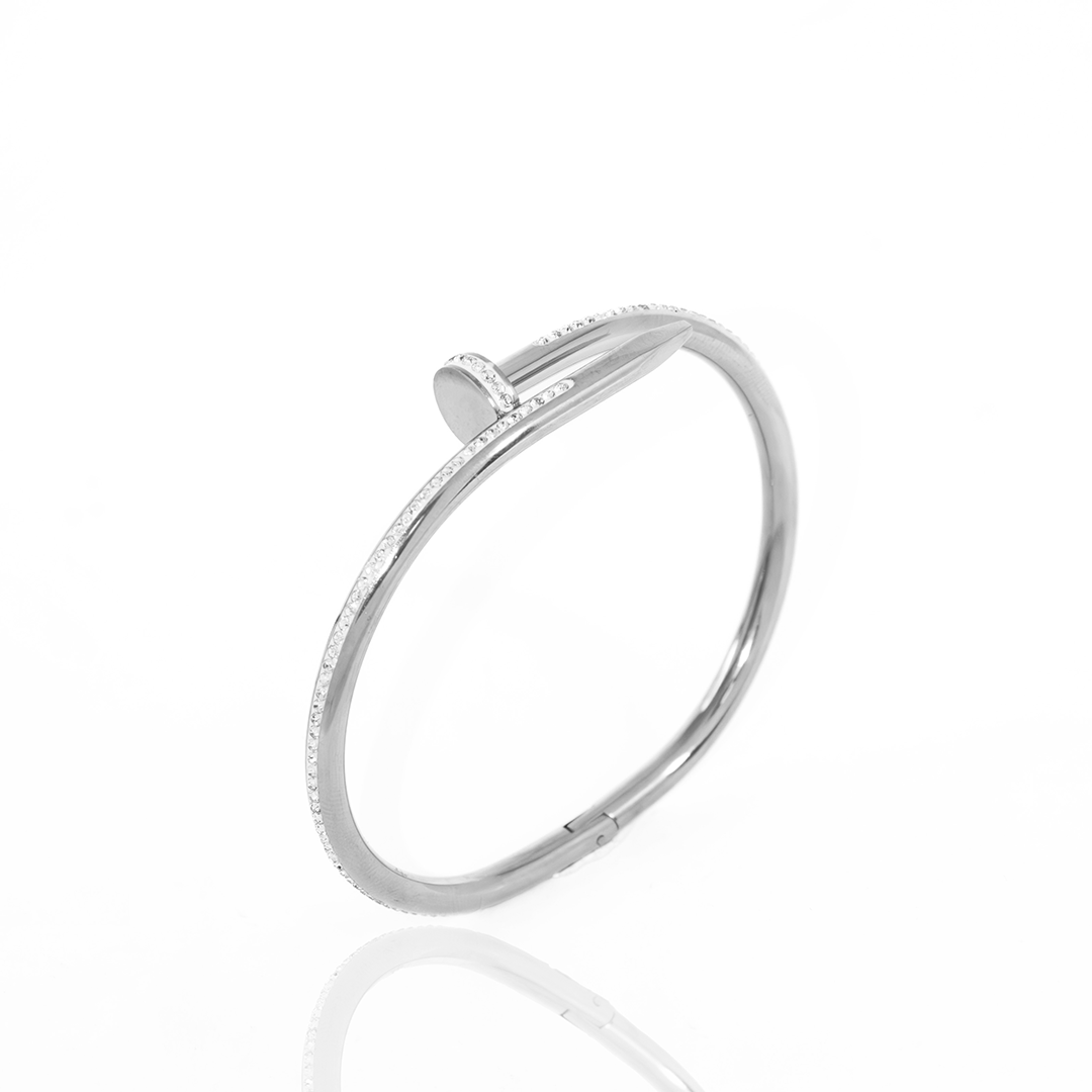 Bracelete Prego Cravejado Banhado