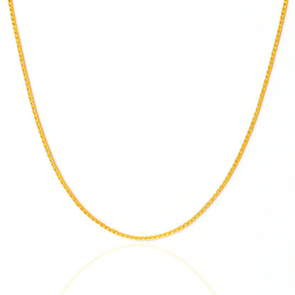 Corrente Grume Curta 0.80 Banhado em Ouro 18K