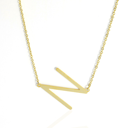 Colar Inicial de Letra Banhado em Ouro 18K