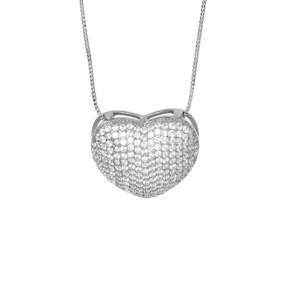 Colar Coração Delicado Cravejado Zircônia Banhado