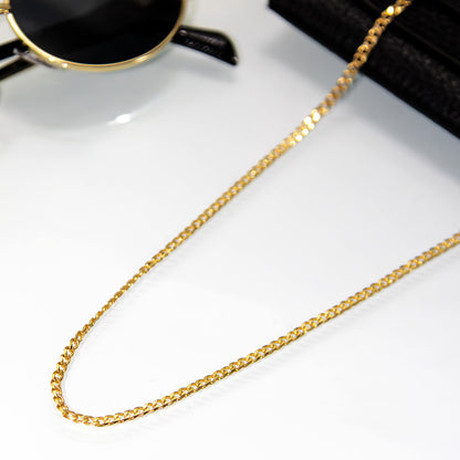 Corrente Grume Curta 0.80 Banhado em Ouro 18K