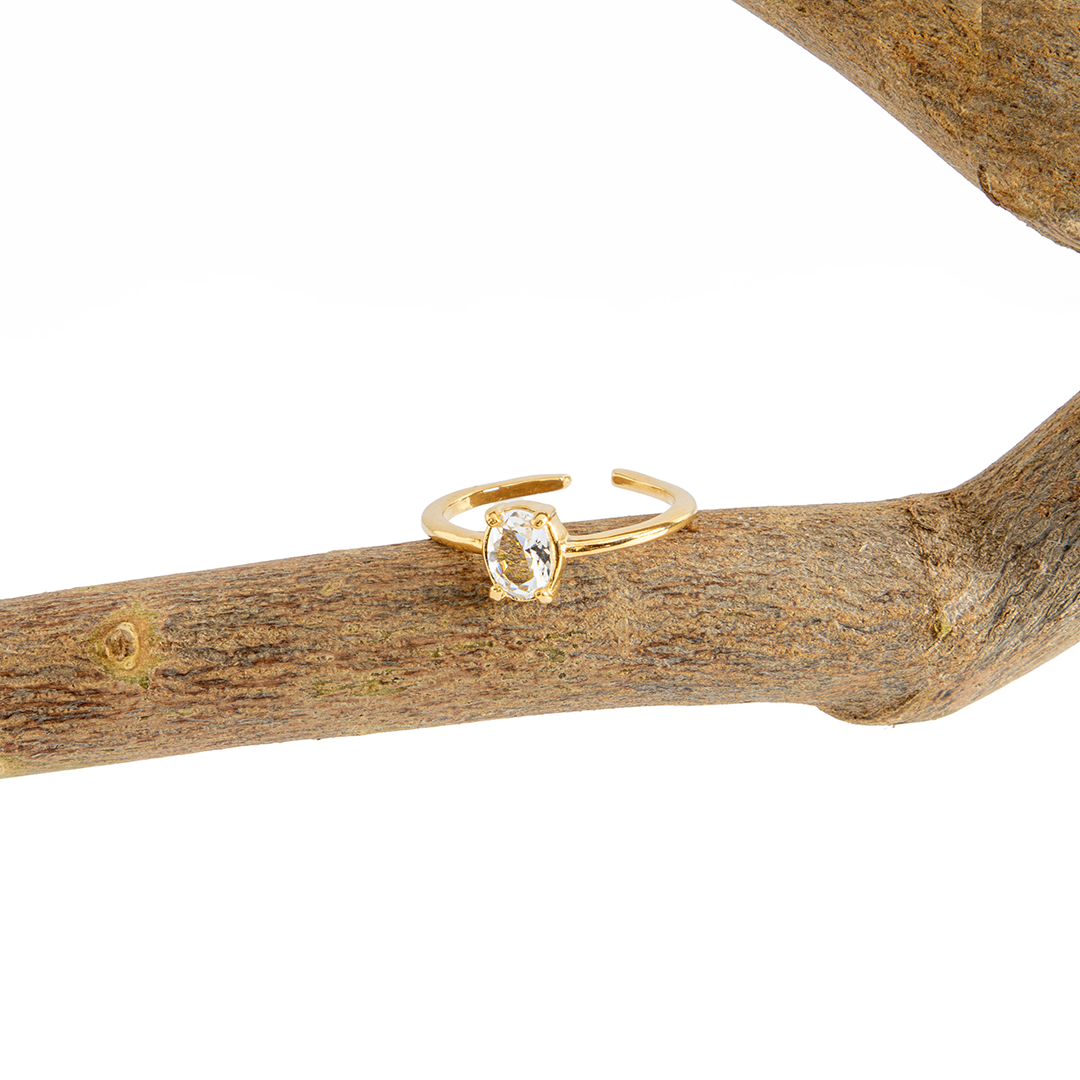 Anel Cristais Artificiais  Aragonita Banhado