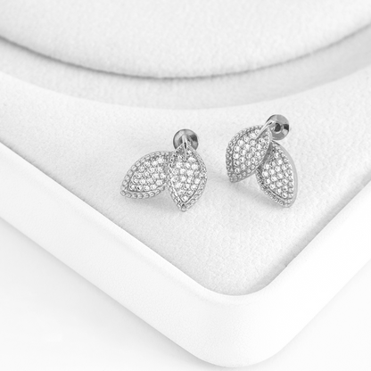 Brinco Folhas Cravejadas Banhado