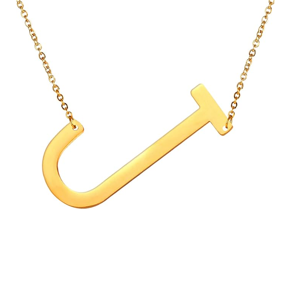 Colar Inicial de Letra Banhado em Ouro 18K