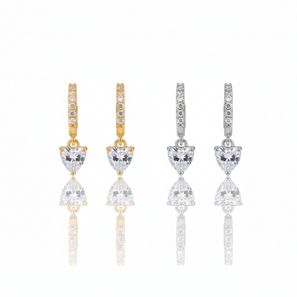 Brinco Argola Pingente Coração Pequeno Banhado