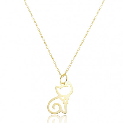 Colar Gatinho Vazado Banhado a Ouro 18K