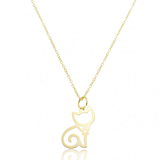 Colar Gatinho Vazado Banhado a Ouro 18K